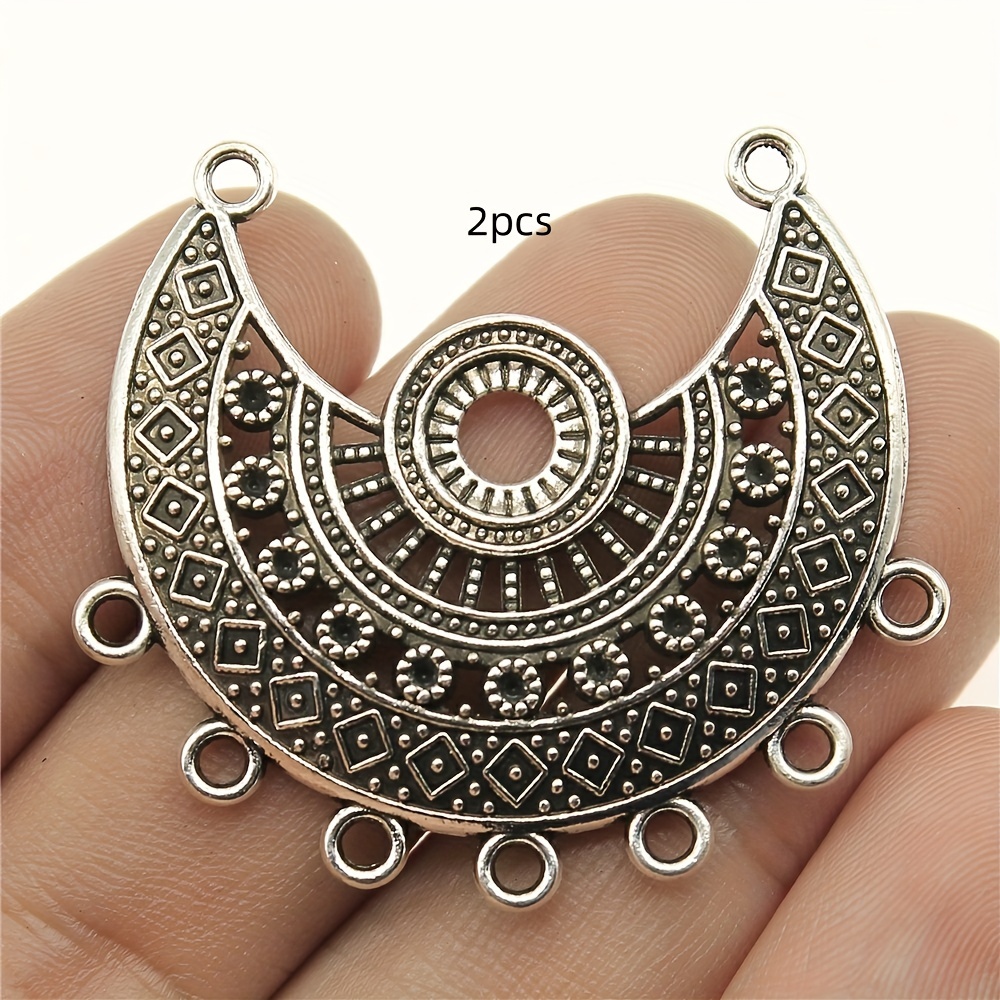 2pcs Antique Silvery Vintage Style Pendants Necklace Connector Fashion Accessories