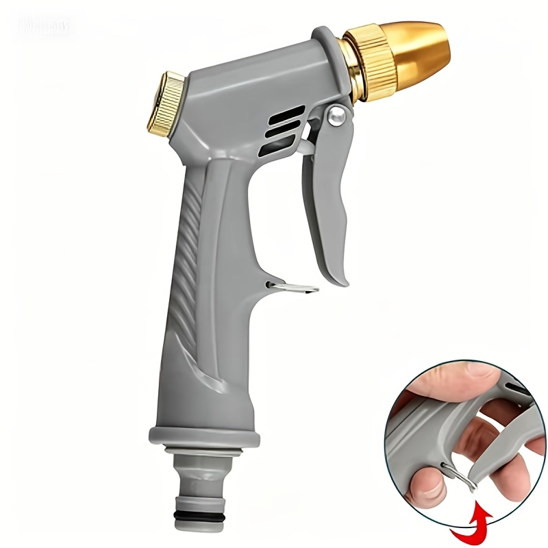 Image of 1pc Garden Irrigation High-pressure Water Gun With Ergonomic Handle And Adjustable Nozzle - Suitable For Lawn, Garden, Car Washing, Driveway Cleaning
