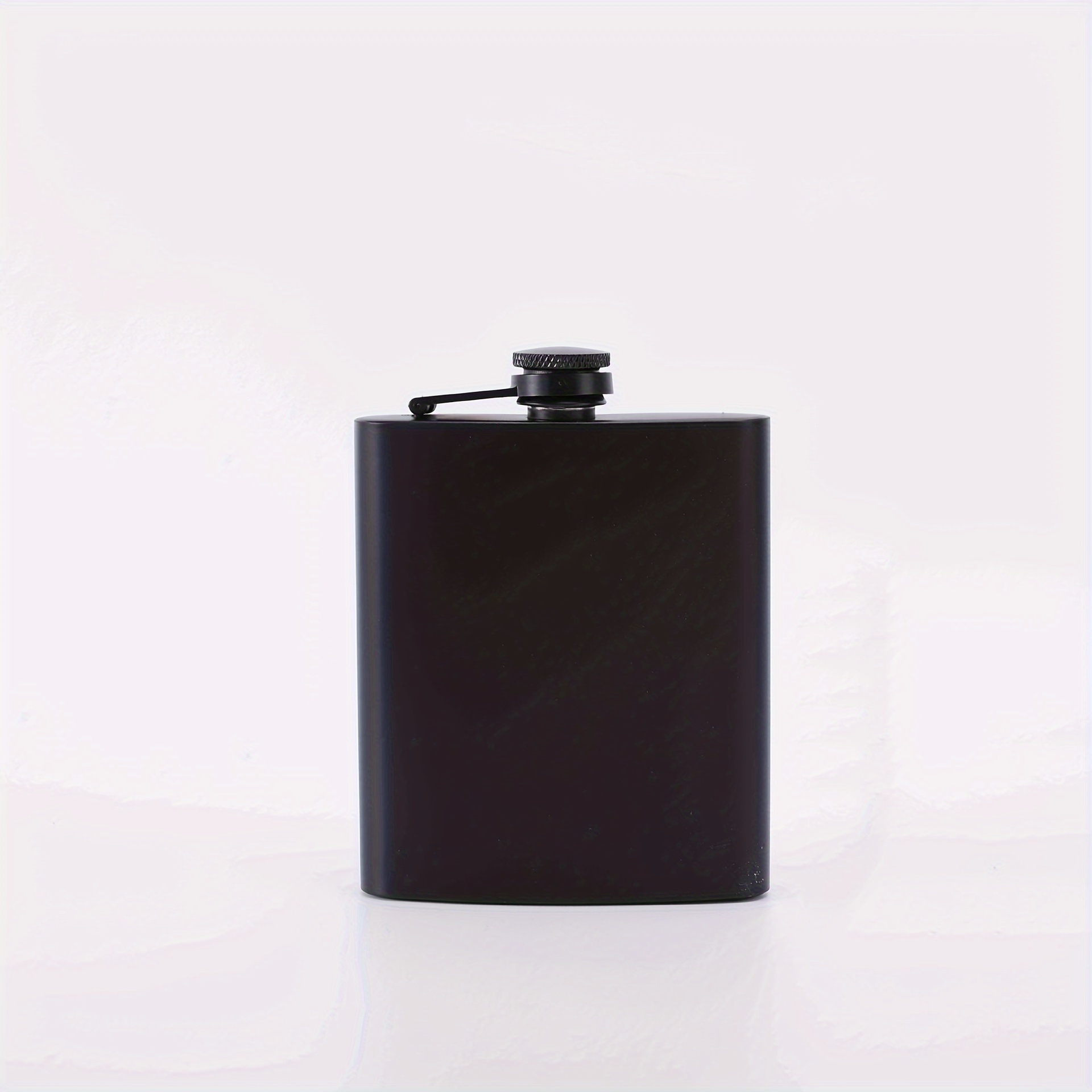 Image of 1pc 7 Oz All Black Matte Outdoor Camping Portable Men's Personal Stainless Steel Small Mountaineering Small
