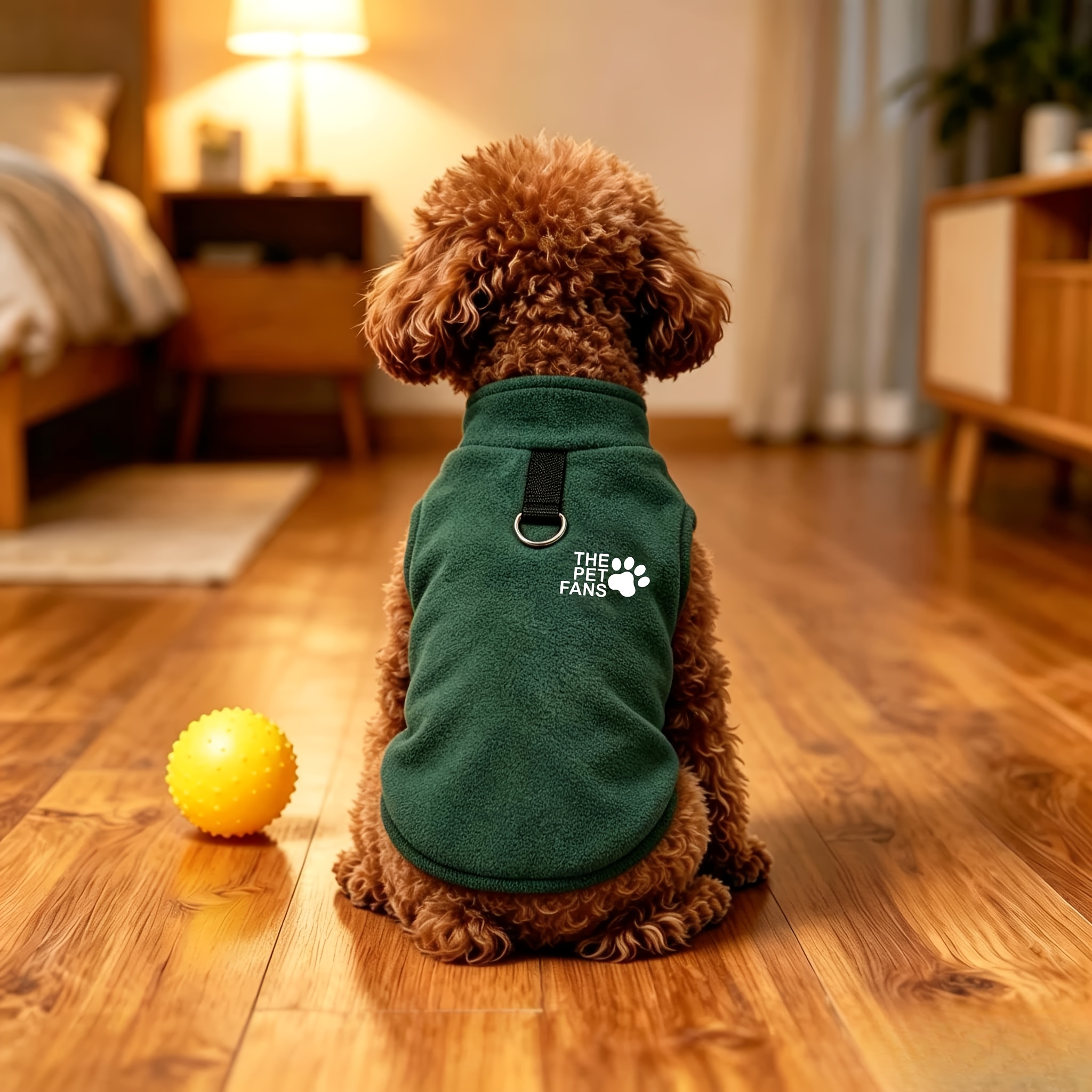 TEMU Abbigliamento per animali domestici /inverno, nuovo capo di abbigliamento per cani con attacco per guinzaglio, gilet caldo per animali domestici