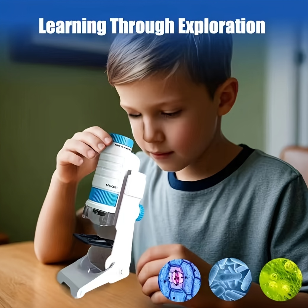 kids portable microscope with stand education tool pvc material school and home use ideal christmas thanksgiving gift educational toys Product details 11