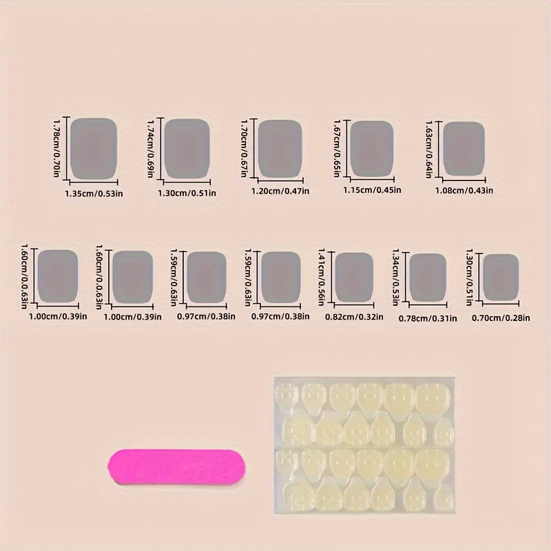 24pcs simple short pure desire cute   on nail stickers for s   a nail file and jelly   Product details 5