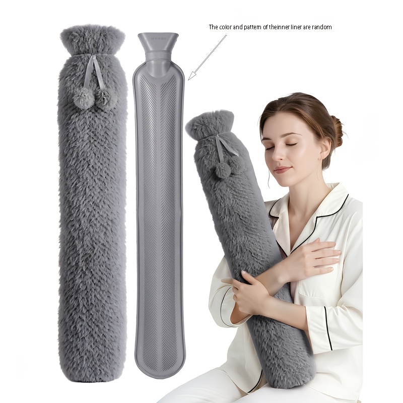 Extra Long 2l Hot Water With Super Soft Fleece Cover | 72cm/32.28inch, Durable Rubber, Ideal For Back & Body, Perfect Winter Christmas Gift