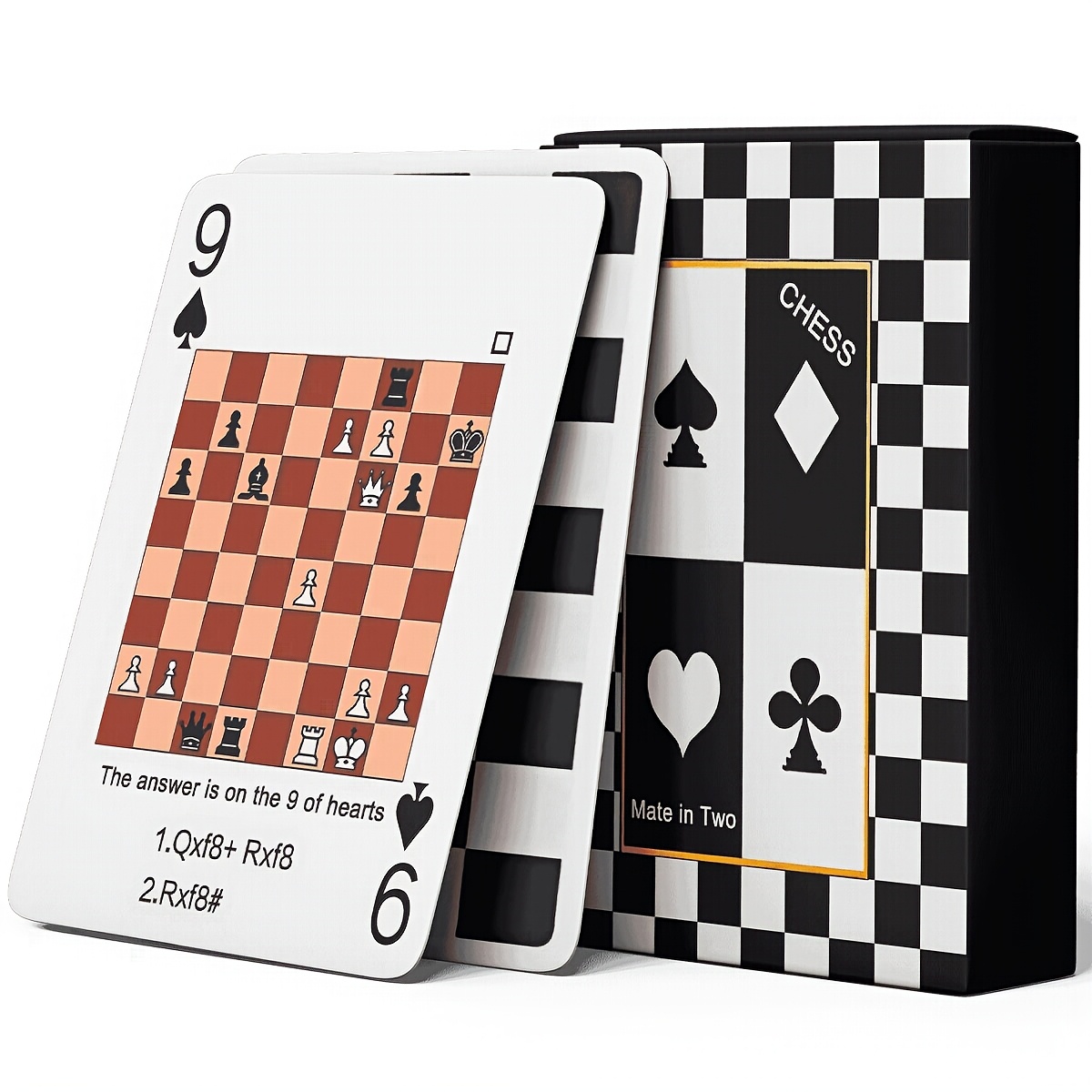 TEMU Chess-themed Playing Cards, Including To Kill And Answers, Paper Material For Playing Cards, Non-slip Texture Design , Smooth And Durable Feel,