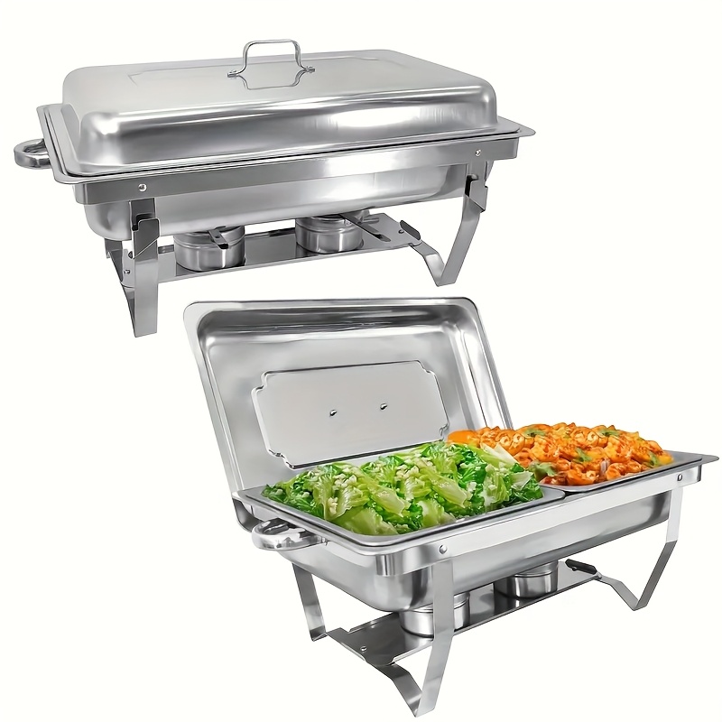 Image of 1/2/4 Set Stainless Steel Buffet Chafing Dish, Food Warmer Suitable For Parties, Buffets, Weddings, Banquets, And Catering Events, Chafing Dishes, For Cooking ( For Cooking)