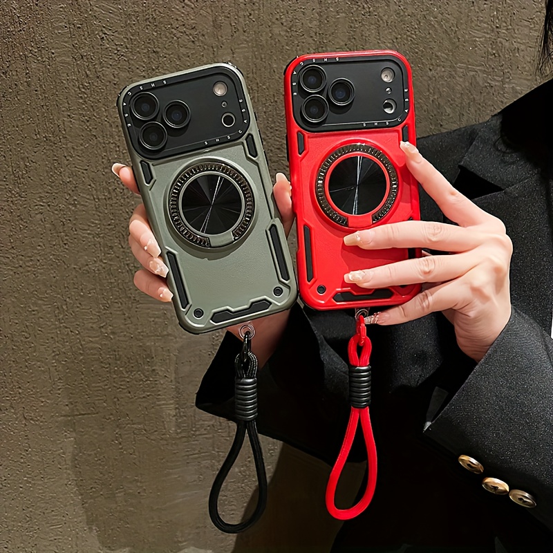 3-in-1 shockproof anti-slip stand phone case with detachable lanyard for iphone   pro max, 16, and 16 plus; 17, 17 air & 17  - rotating holder suitable all  , phone case strap,   viewing,  ,  , durable construction,   material, tech enthusiasts,   travelers Product details 6