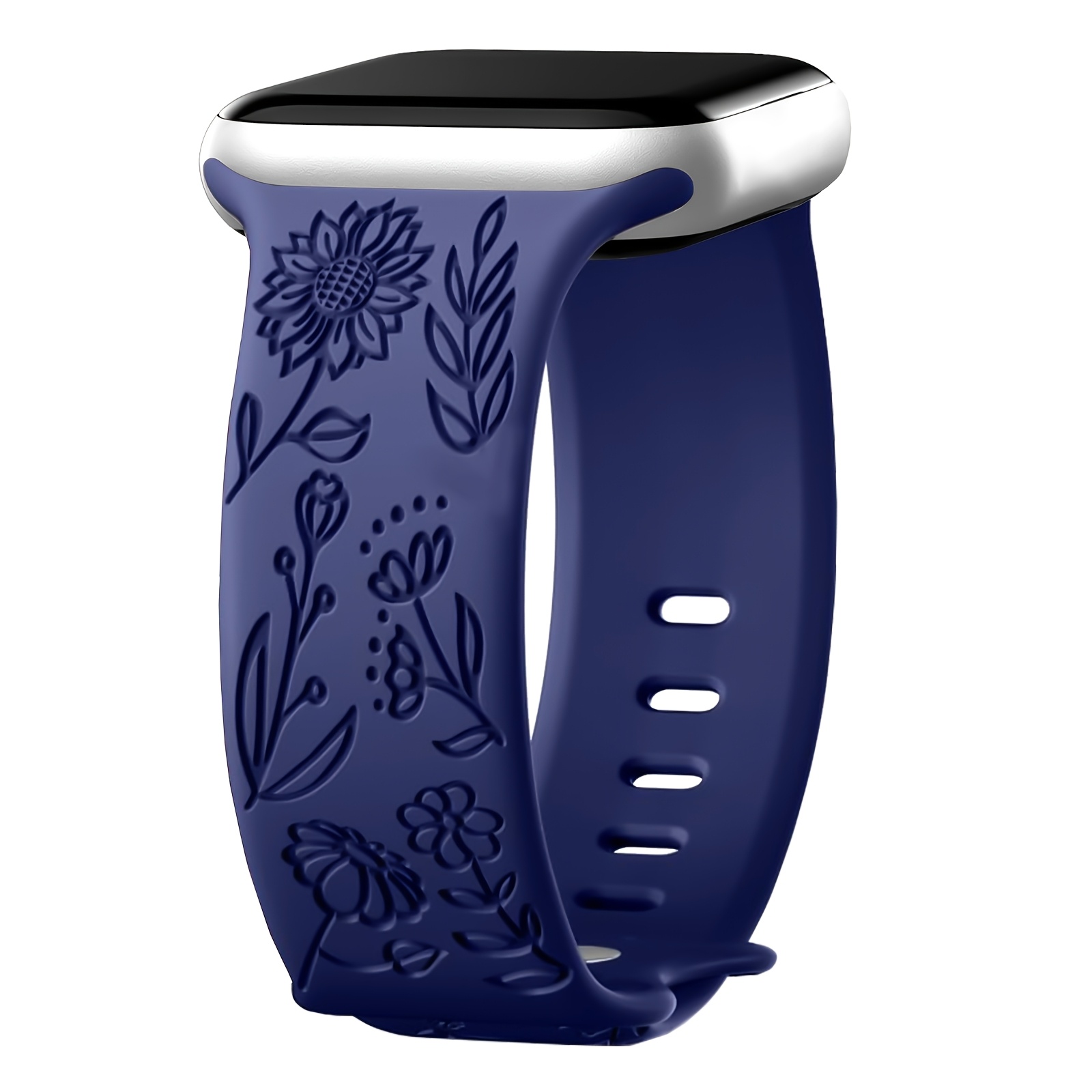 flower   bands suitable for   for   watch sizes designed for women   soft silicone straps feature an adorable     iwatch series ultra and other models 38 40 41mm dark blue 0