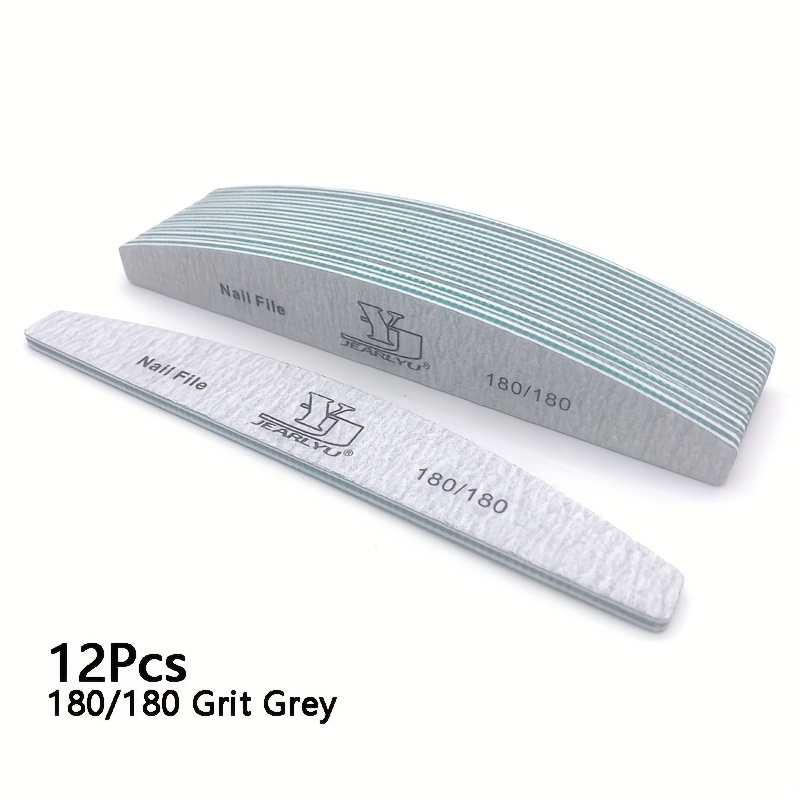 TEMU 12 lime per unghie 180/180 grana, piastra all'occorrenza per unghie acriliche e naturali, lime professionali per unghie in gel, manicure a ,