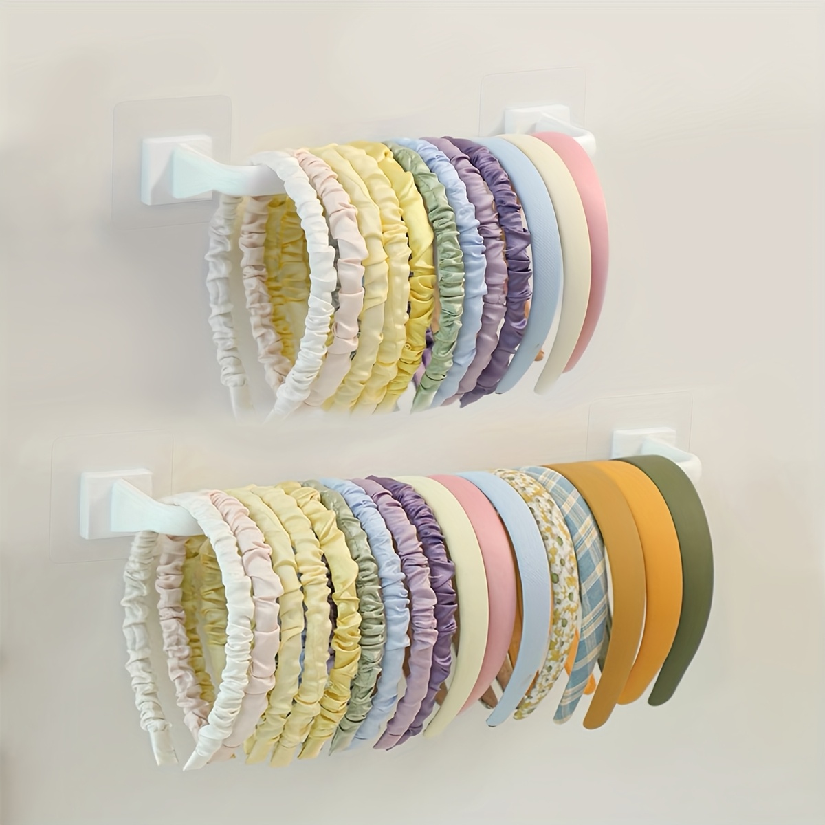 

[1pc/2pcs Multifunctional Hairband Organizer] 1pc/2pcs Multifunctional Plastic Headband Organizer, Wall-mounted Hair Accessory Display Rack For Home Jewelry And Hairband Storage