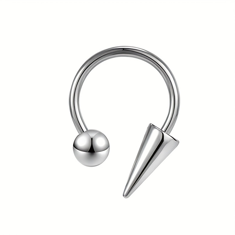 TEMU 1pc Hoop Earrings Lip Ring Nose Ring Septum Mouth Piercing Stainless Steel Circular Barbell Eyebrow Rings Ear Cartilage Horseshoe Bcr Tragus