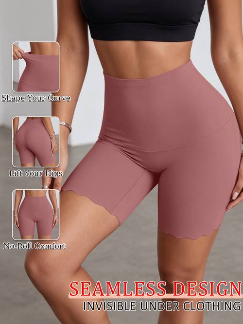 1pc womens high waist seamless shaping boxer briefs ice fiber cooling underwear breathable anti chafing postpartum panties suitable for daily wear solid color tummy briefs with cinching waist