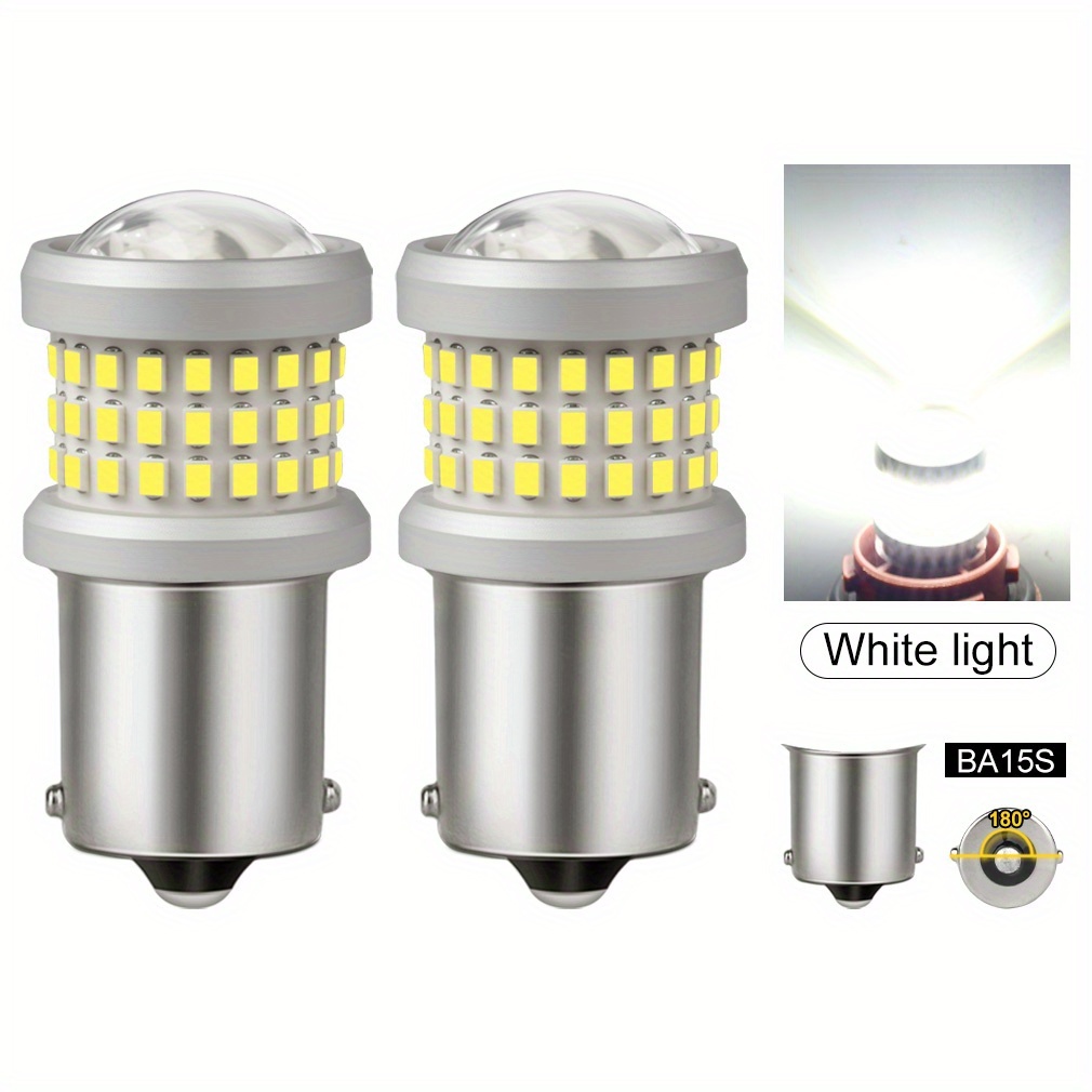 TEMU 2-pack 20w 3000lm 1156 P21w Ba15s Led Lights Bulbs 12v 24v Super 2016-69x Led Chips White 1156 Signal Lights For Backup Reverse Tail Brake Drl