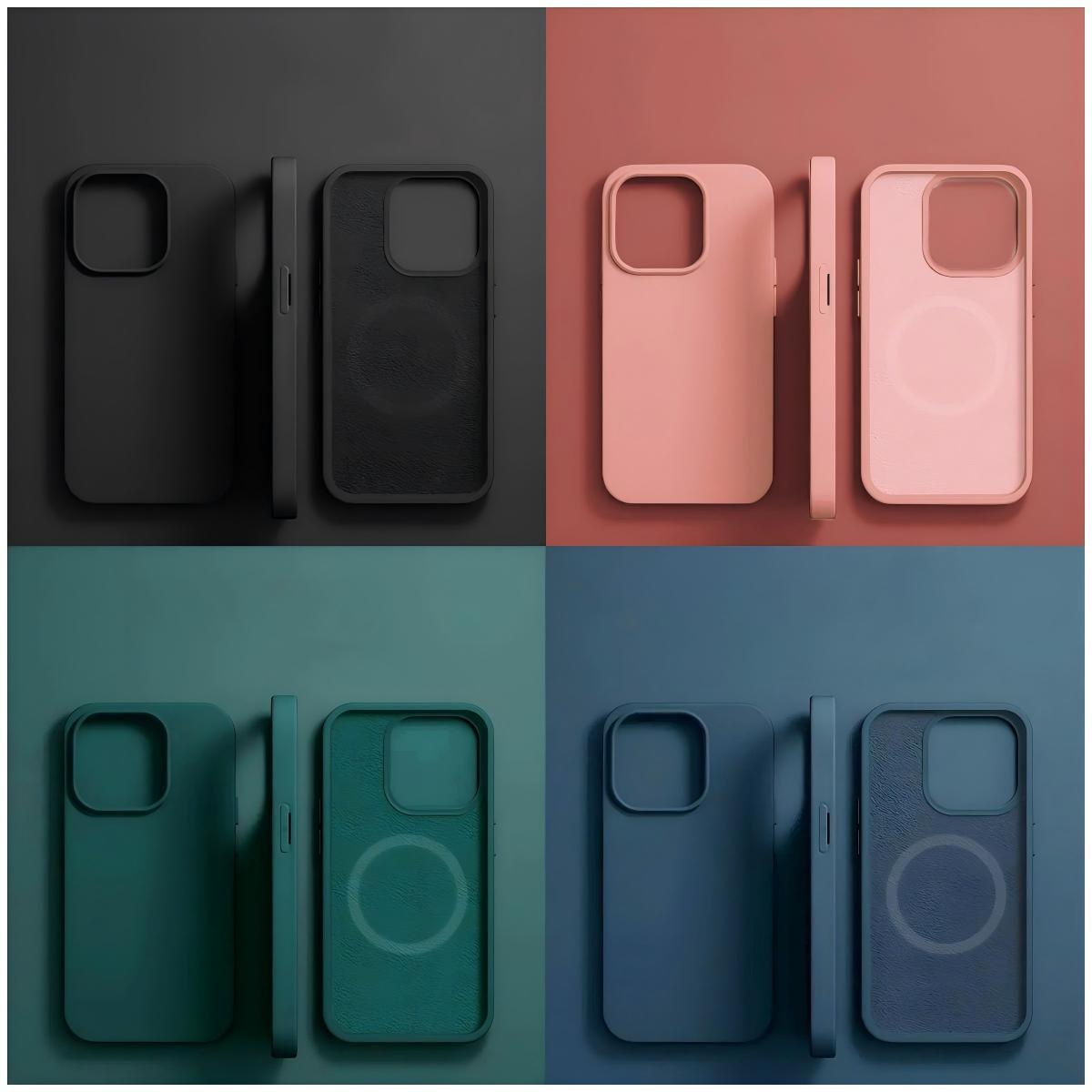 Original magnetic casing - minimalist style - Compatible with Apple iPhone 16, 15, 11, 13, 12 and 14 Pro Max. Applicable to iPhone 14, 15 and 16 Plus, and supports wireless charging accessories.