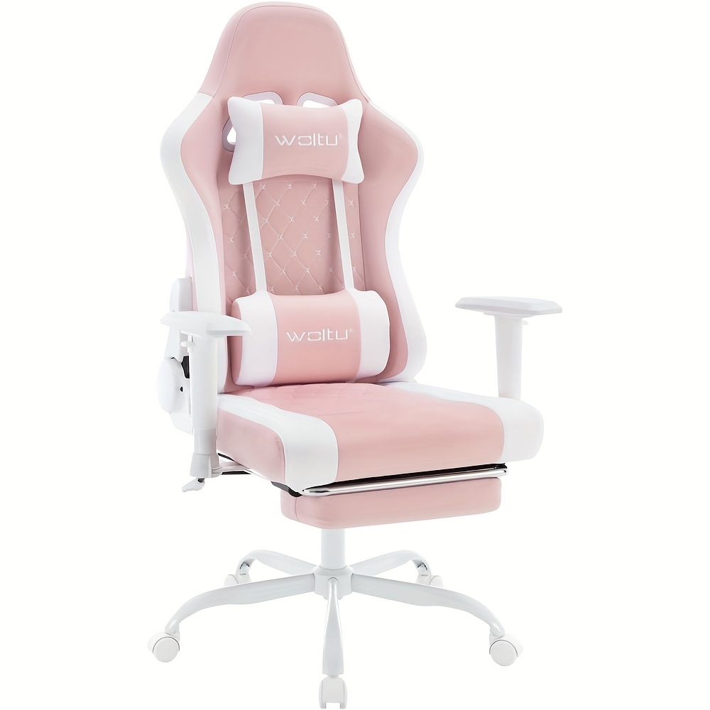 Image of 1pc Gaming Chair, Gamer's Chair, Armchair, 150kg Computer Chair, Swivel Chair With Casters, Headrest, Footrest, Lumbar Support, Tech Fabric, Valentine's Day Gift