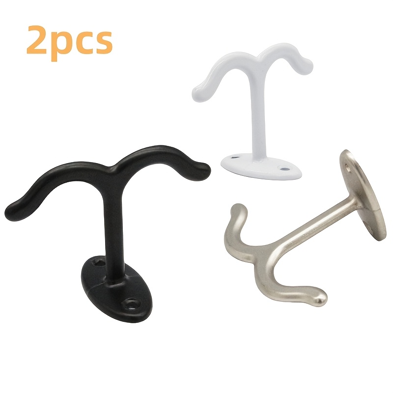 

2-pack Zinc Alloy Double Hooks, Casual Ceiling Mount Metal Hangers For Kitchen Cabinet, , Towel, Hat - With Included Screws, Utility Hooks