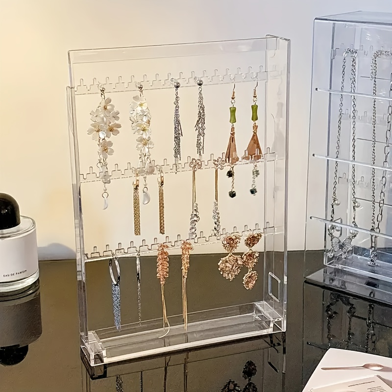 1pc transparent jewelry organizer with hanging display stand   earrings necklaces bracelets accessories storage box dustproof design ideal gift for valentines day christmas father s day halloween best present for     Product details 4