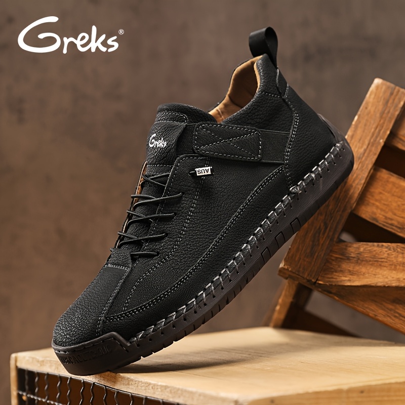 TEMU Greks Men' Ankle Boots / Suitable For Walking Driving Shoes, Lightweight Mid-top Loafers With Cushioned Sole & Traction, Upper For Casual,