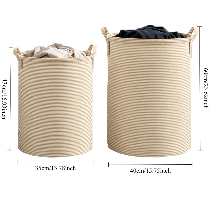 TEMU 2pcs Large Capacity Dirty Clothes Baskets, Foldable Household Bathroom Storage Baskets, Clothing Storage Baskets, Dormitory Laundry Baskets For