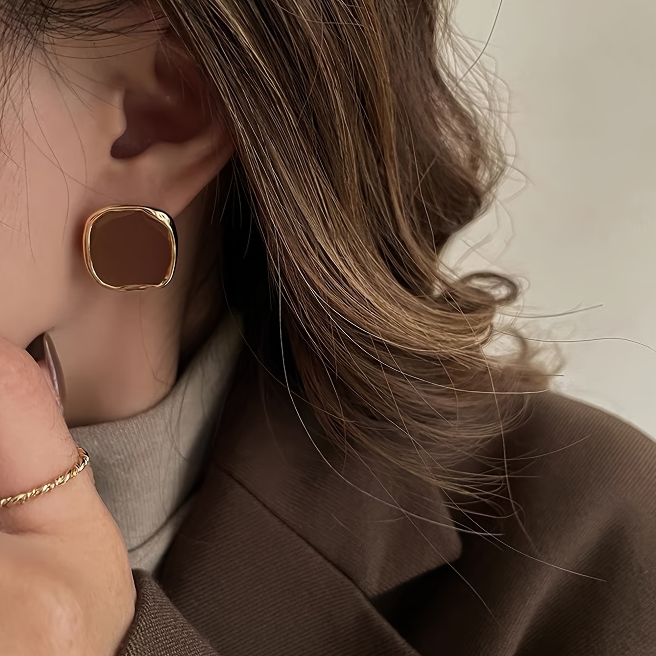 Vintage-inspired Geometric Square Stud Earrings For Women - Versatile & Chic, Perfect For Casual Attire Or Parties