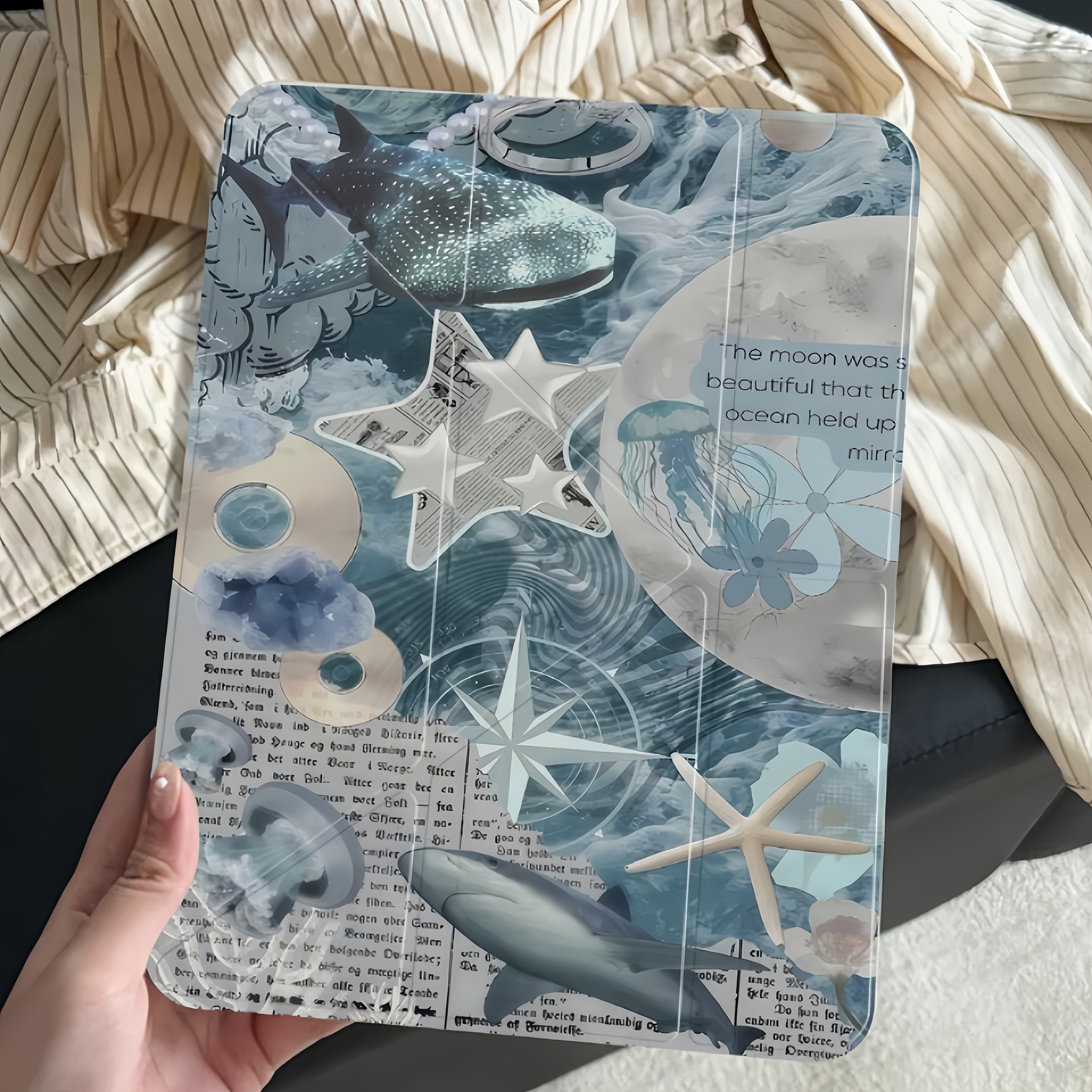 TEMU Blue Case For Ipad, Suitable For Ipad 2021 Protective Cover, Tablet Case For Ipad 9th Gen 10.2-inch, Acrylic Case For Air 5 With Pencil Slot,