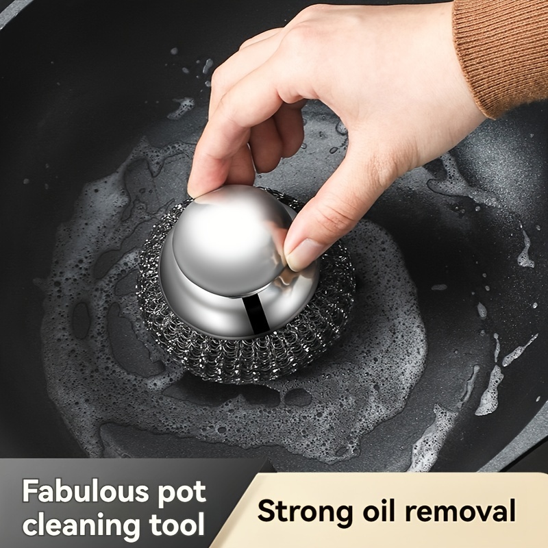 

Stainless Steel Kitchen Scrubber - Durable Pot & Pan Cleaning Brush With Wire Balls, Ideal For Home And Outdoor Use Kitchen Brush Dust Pan And Brush