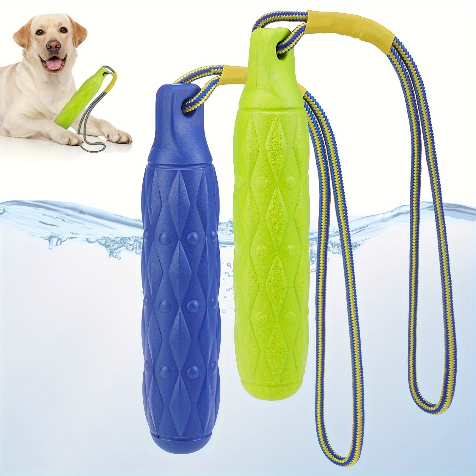 

Floating Dog Toy: Durable Plastic Chew Toy With Nylon Rope, Suitable For All Breeds And Ideal For Training And Outdoor Activities. Perfect For Summer Swimming Pools!