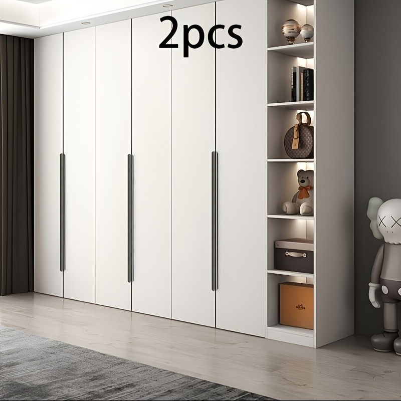 TEMU 2 poignées minimalistes à extrémité brossée en métal - Poignée étendue de 100 cm/39,37 pouces, durable et pour maisons contemporaines, armoires,