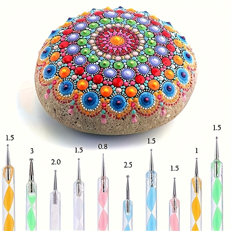 

16pcs Dotting Tool Set For Painting & - Plastic, Non-electric, Includes , Templates, Trays And