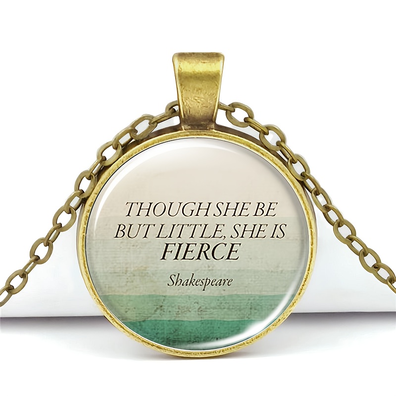 Shakespeare Quote Round Badge Necklace Pendant