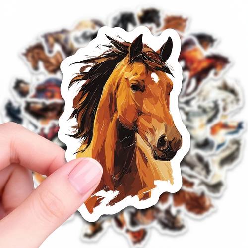 56 sheets of cartoon horse stickers guitar skateboard bumper helmet snowboard laptop phone case refrigerator door suitcase motorcycle car graffiti stickers