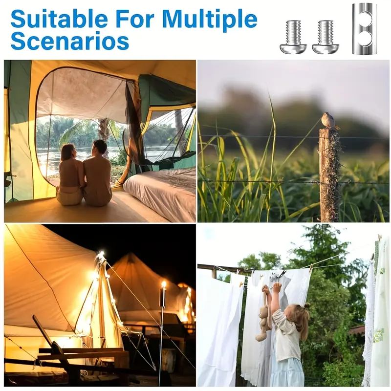 787 40 393 70 inch 304 stainless steel wire rope kit used for hanging lamps garden fence line fence ropes clothes drying lines outdoor sunshade sails curtain lines   Product details 1