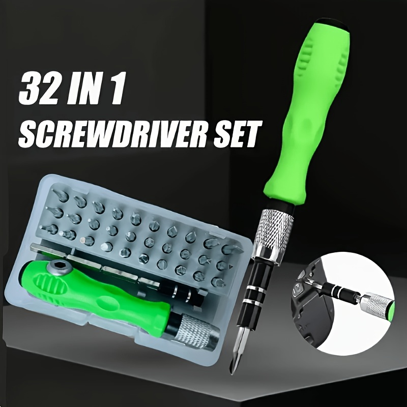 TEMU 32-in-1 Random Color Precision Screwdriver Set, Portable Mini Magnetic Phillips And Flathead Screwdrivers, Suitable For Car, Furniture,