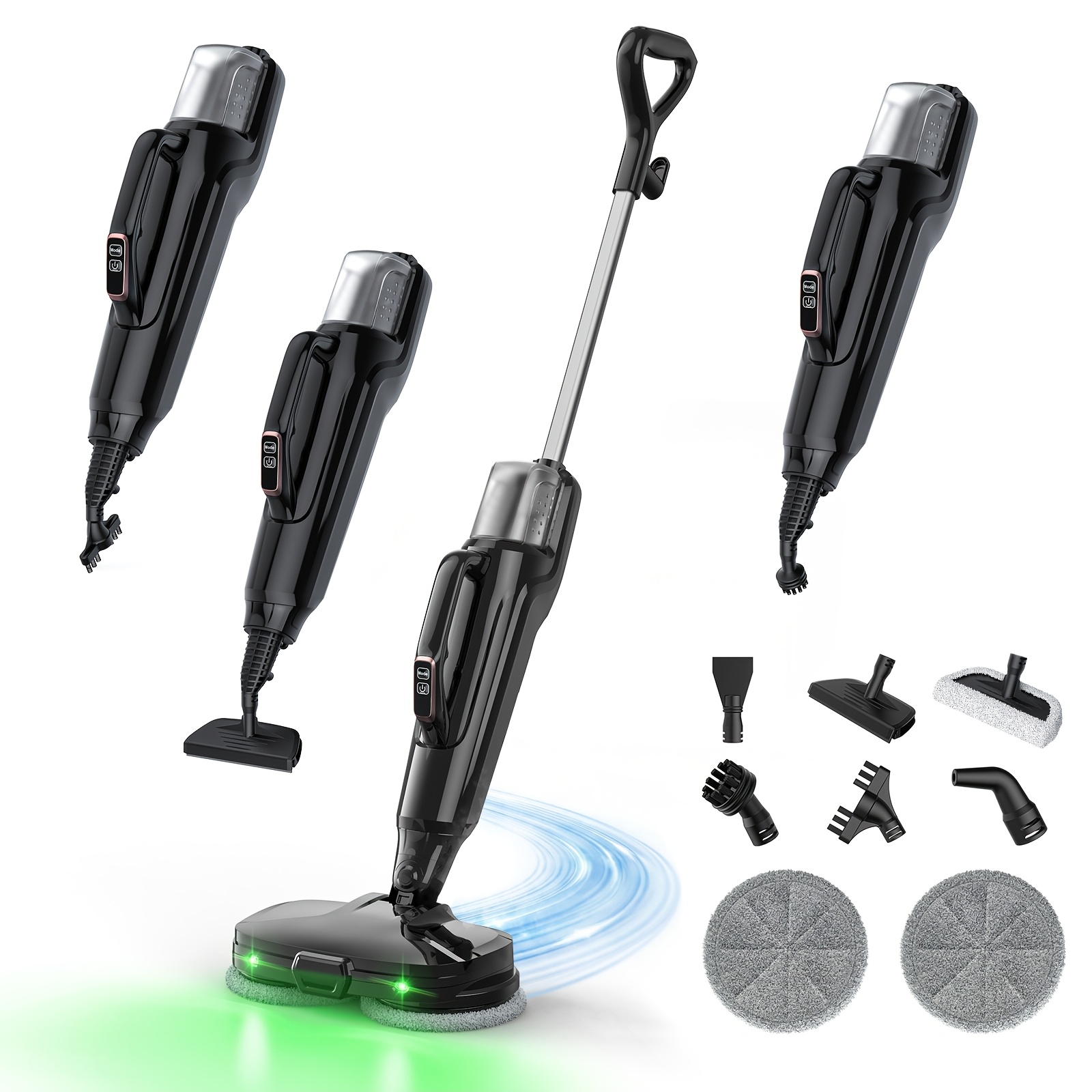 Image of Lubluelu Steam Mop 1380w, 6-in-1 Steam Cleaner With 440ml Tank, -up, Deep Cleaning, Removes Tough Stains, For Tile, Carpet & Hard Floors