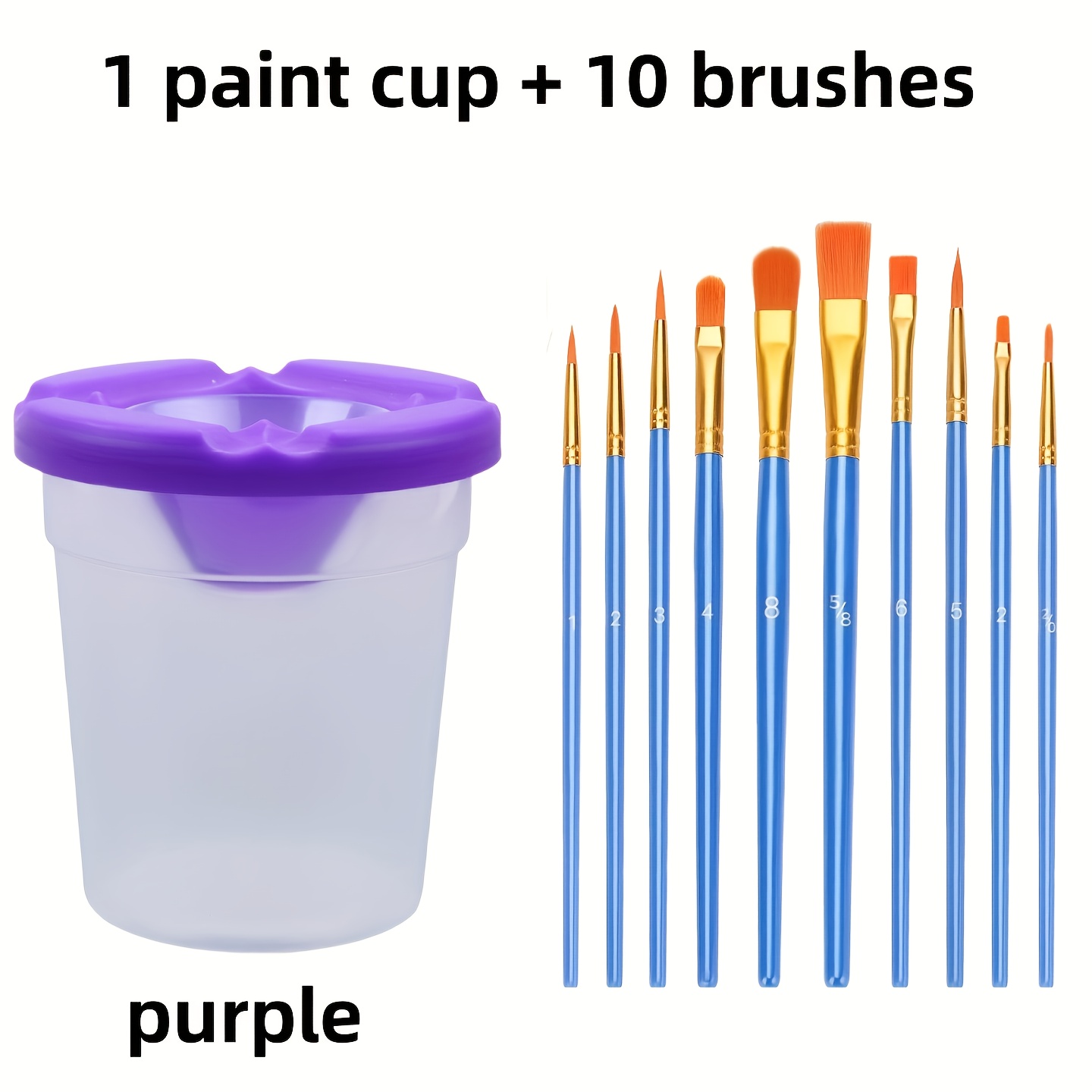 Image of Professional Painting Set [10 Professional Brushes + 1 Paint Mixing Cup] Portable Brush Washer For Outdoor Sketching | Tools | Student Diy Watercolor Doodling | Beginner | Fun Gift