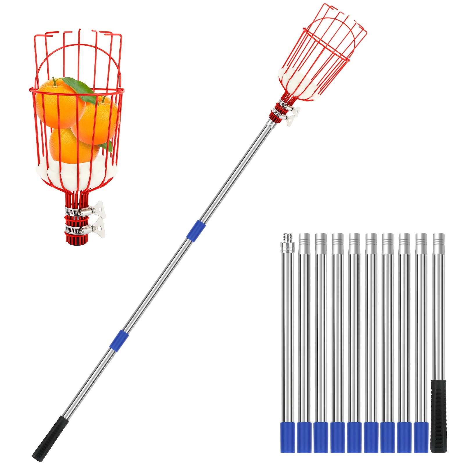 Reach higher, pick smarter, and harvest with ease 🍎🍊 Our 2ft Long Fruit Picker is your must-have gardening tool for effortless picking! No more climbing ladders or risking falls - just smooth