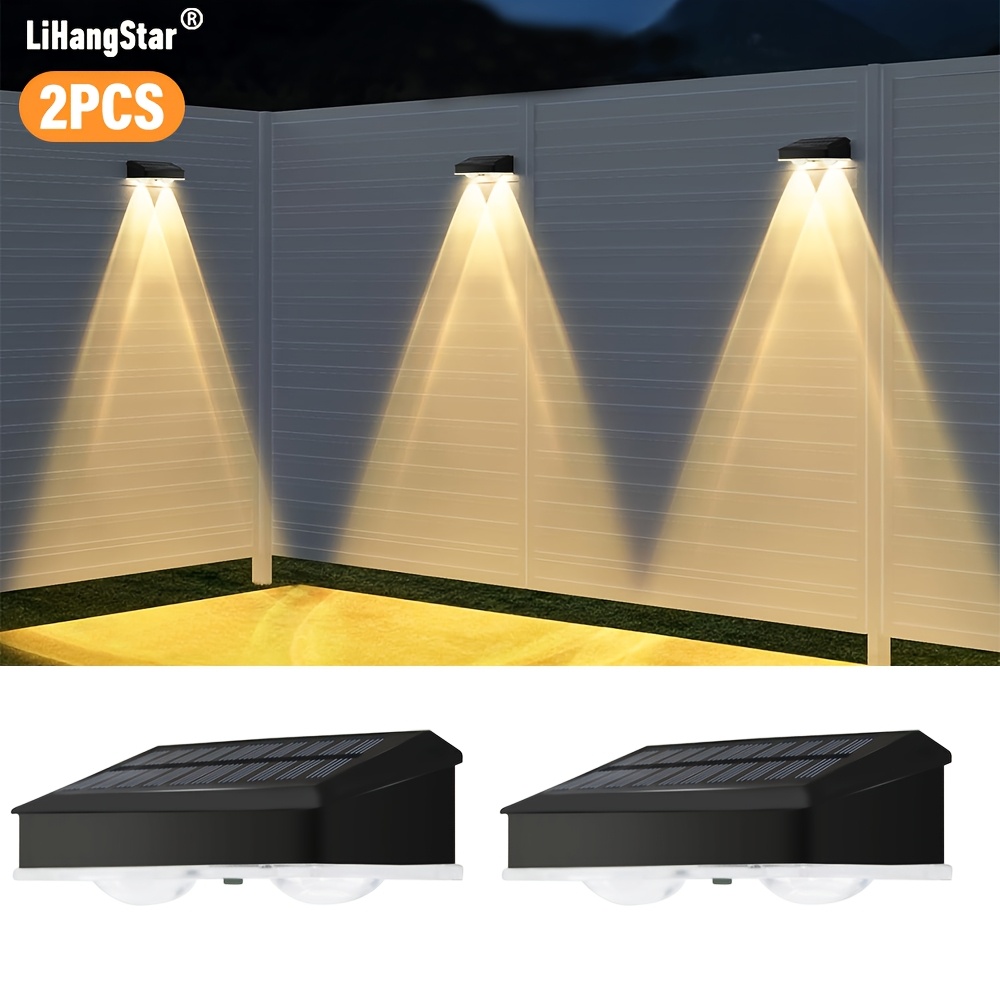 2pcs Solar-Powered Smart Lights for Outdoor Use