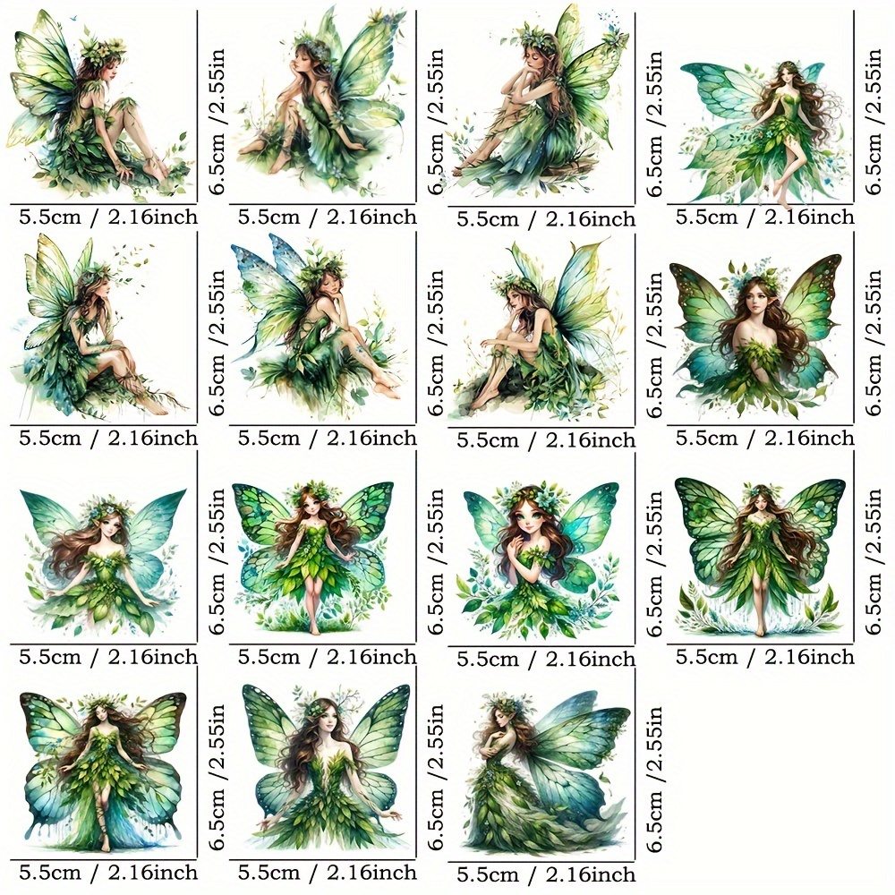 Image of 15-pack Forest Elf Pvc Transfer Wrap Stickers, For Laptops, Tumblers, Walls, And Smooth Surfaces
