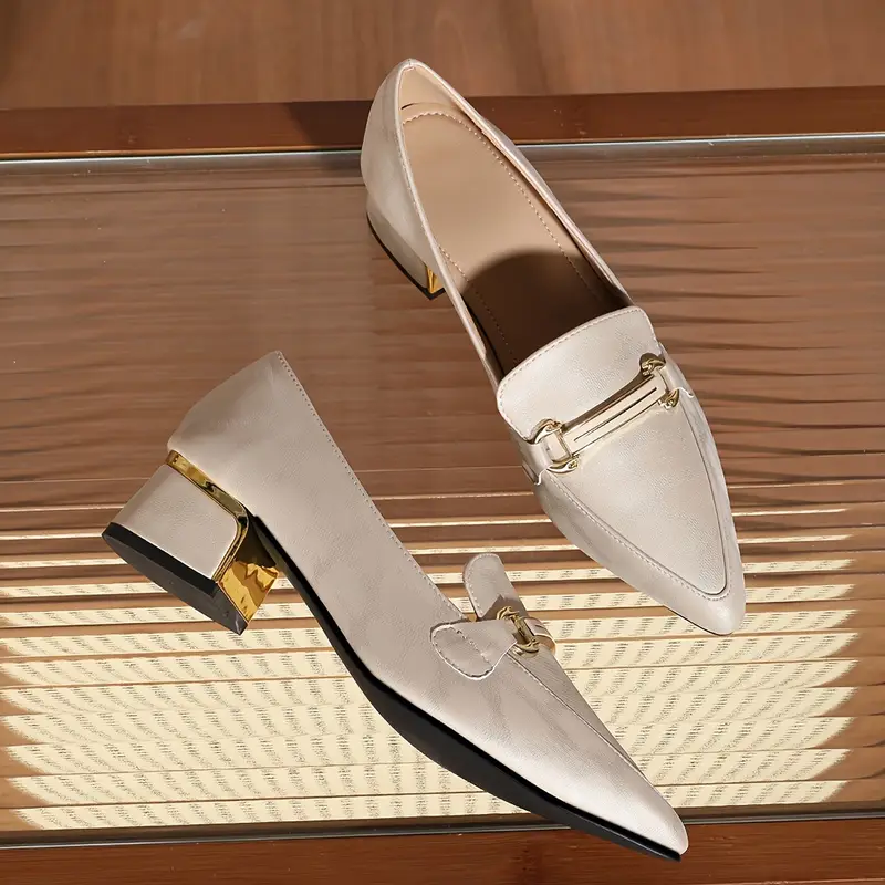 chunky heel single shoes british style slip apricot pointed - Temu United Arab Emirates chunky heel single shoes british style slip apricot pointed - Temu United Arab Emirates