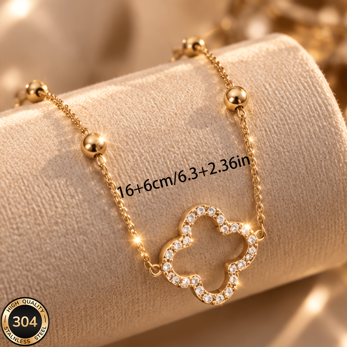TEMU Bracelet unisexe plaqué or 18K en acier inoxydable 304 de haute qualité, et , pour fêtes d'anniversaire, luxueux et polyvalent, , durable,