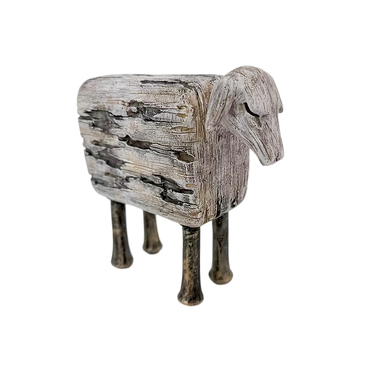 TEMU Sculpture de vintage vieilli, figurine de de style ferme rustique, statue de bureau de ferme, pièce d'art facile, convient aux étagères, à la