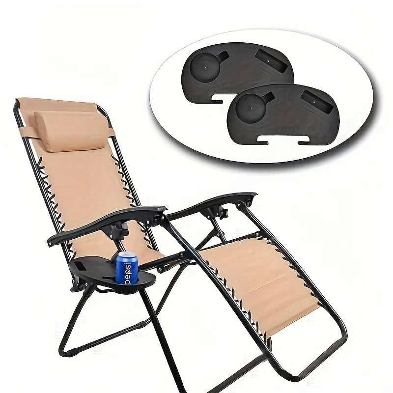 versatile black camping chair side table portable multi functional plastic tray with drink snack holder no power needed details 0