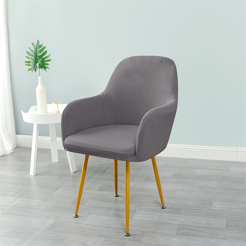 Image of 1pc Armchair Accent Dining Chair Cover For Office, Stretch Mid- Desk Chair Sliopcover Leisure Arm Chair Protector With For Living Room