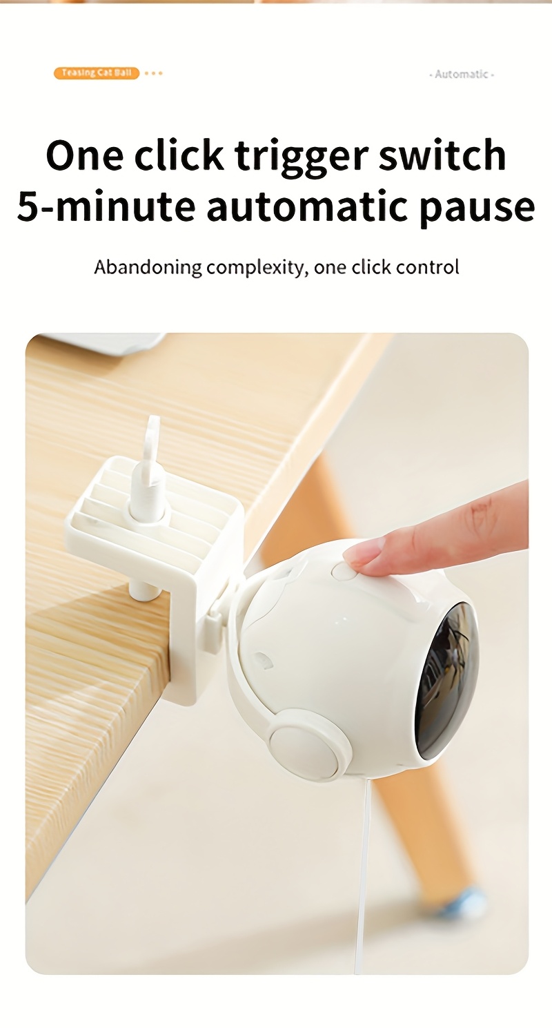 Jouet interactif pour chat avec balle en peluche automatique montante et descendante - un jouet pour chat captivant avec une balle mobile qui stimule l'instinct de chasse du chat, fabriqué en plastique durable, adapté à toutes les races pour un jeu attrayant et stimulant