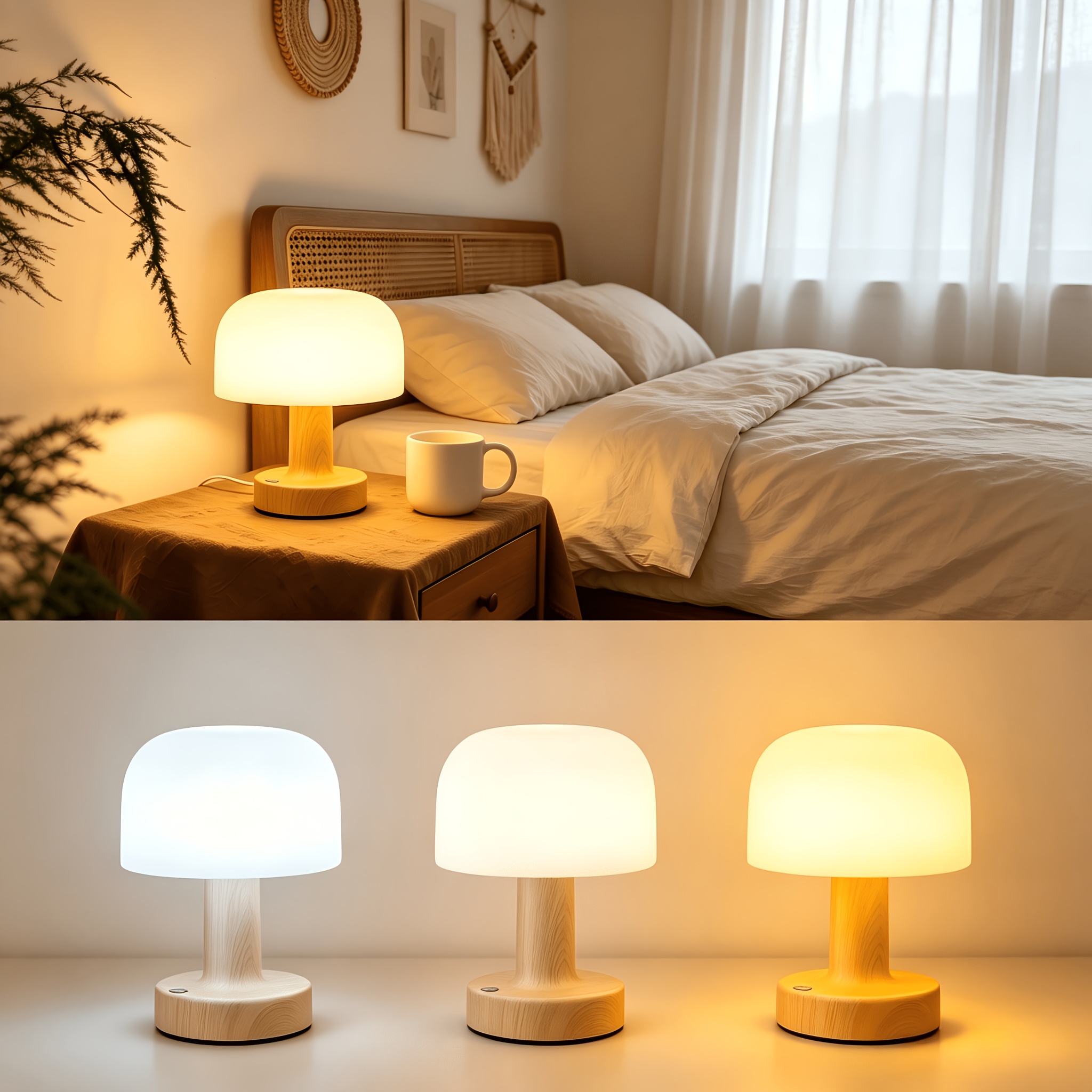 TEMU Touch The Control Panel Of -shaped Decorative Lamp. This 2500mah Usb Rechargeable Fixture Features Adjustable Brightness And Is Suitable For Use