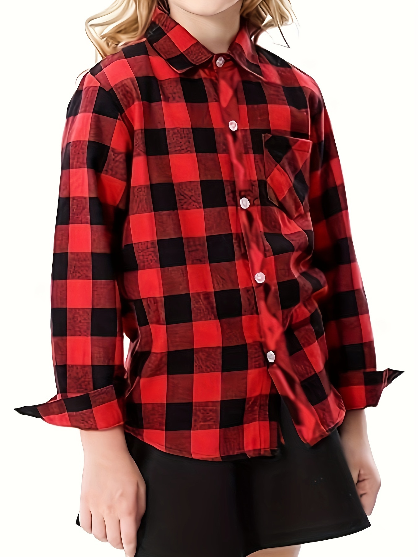 Color Rojo Camisa Roja A Cuadros Para NiÃ±o Camisa Clásica Cuadros