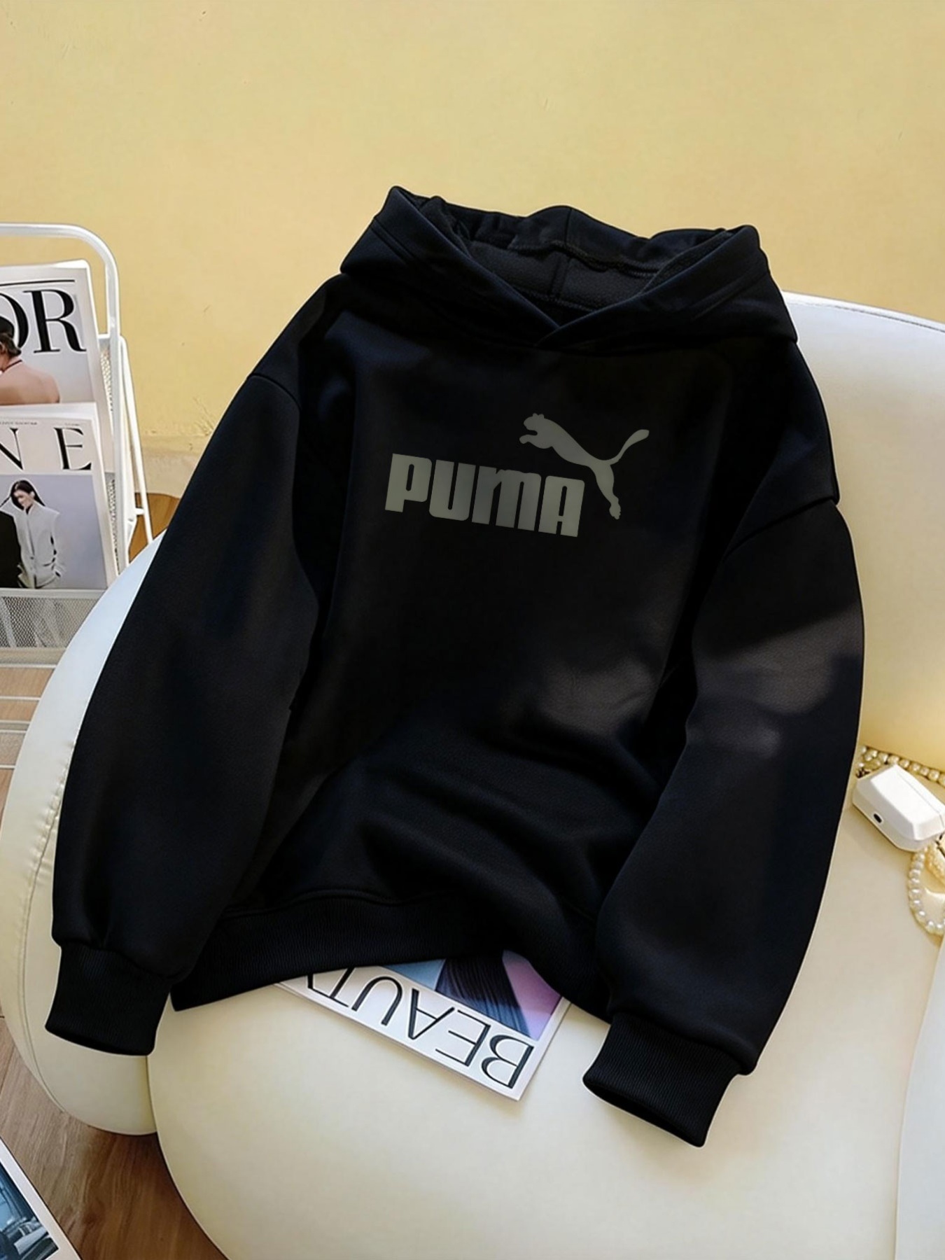 1pc fashion womens autumn winter warm elegant y2k style sporty jumping leopard print hooded sweatshirt long sleeve lined pullover casual athletic top   and  