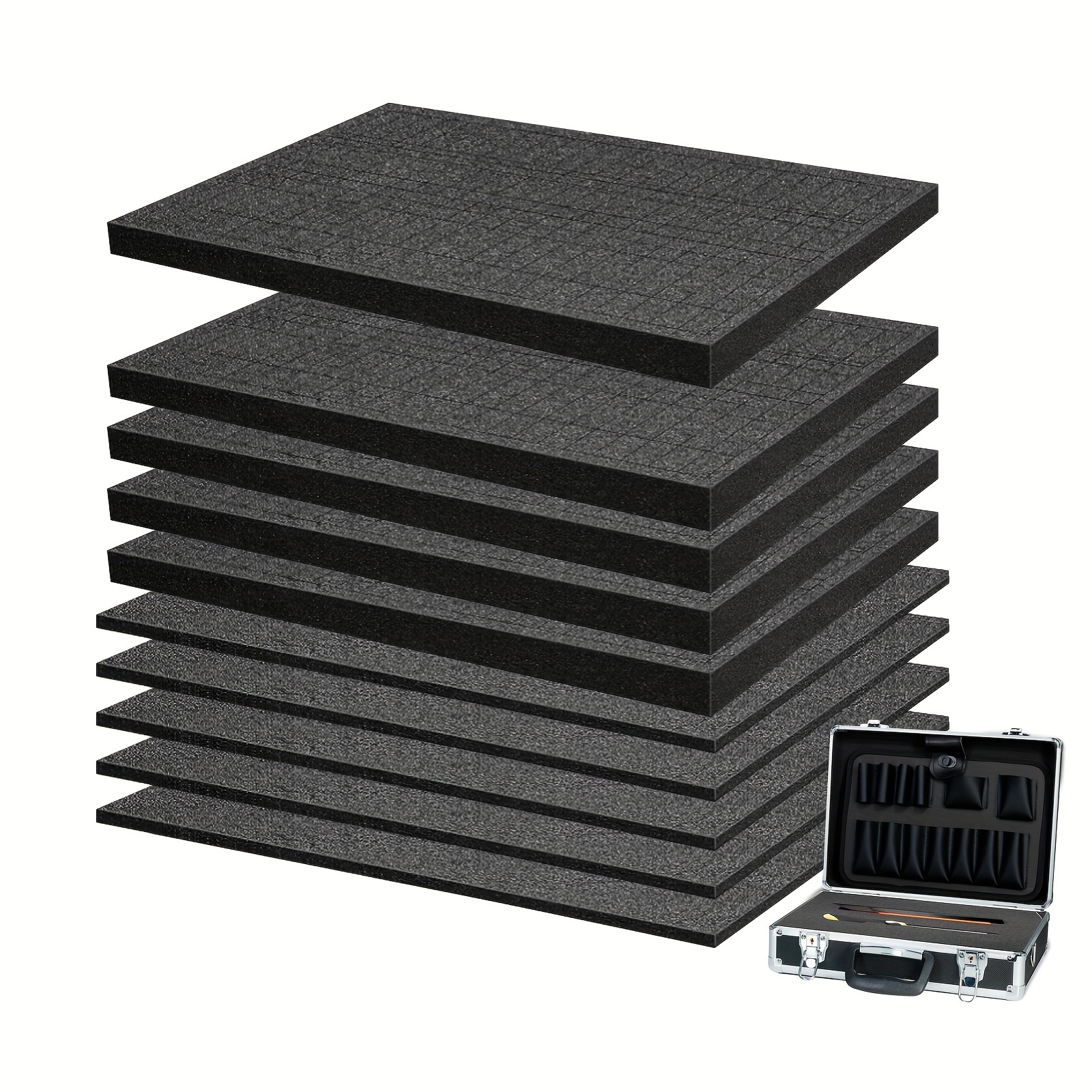 

10pcs Diy Grid Foam Cube Foam Set (5pcs 40 X 30 X 2.5cm With Grid, 5pcs 40 X 30 X 1cm)