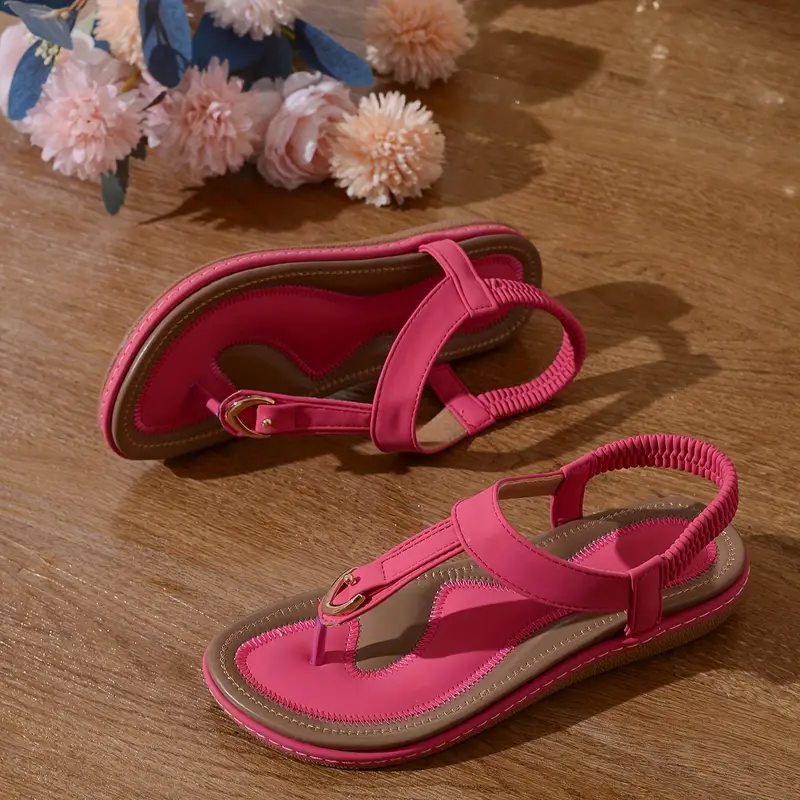 chic womens flat sandals minimalist t strap design comfortable slip on with cover upper Product details 16