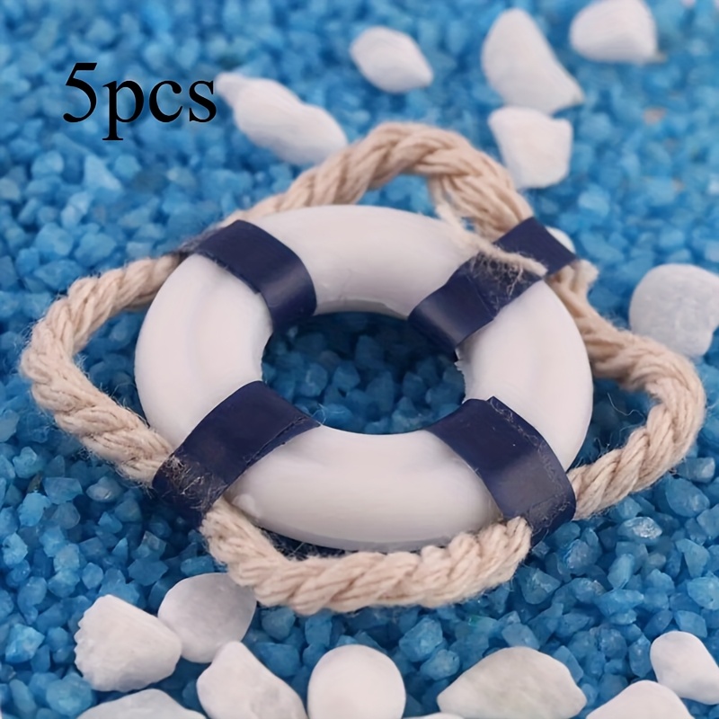 Image of 5pcs Set Of Mini Buoys - Realistic Ship Model Additions, Suitable For Dollhouse Miniature Landscapes, Mini Scenes And Dollhouses (compatible With Dolls And Miniature Scenes)