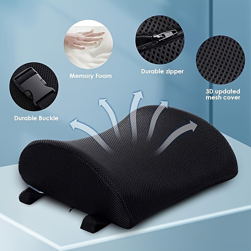 the lumbar support pillow is suitable for office chairs car back cushions to and   posture the lower back pillow is an orthopedic design suitable for games and desks chairs and sofas to lower back Product details 3
